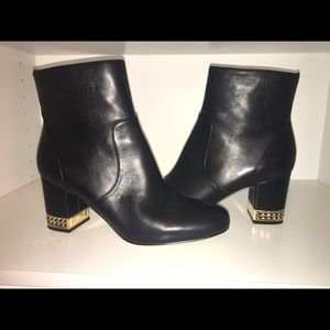 Karl Lagerfeld black leather booties